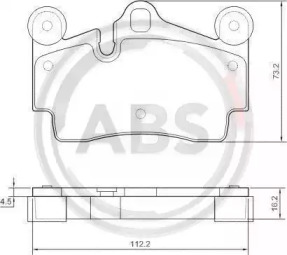 Гальмівні колодки зад. Audi Q7/Touareg/Cayenne (Brembo) (112,2x73,2x16,2)