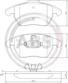 Гальмівні колодки пер. Citroen C4/Peugeot 207/208/307/308/Jetta IV 07-
