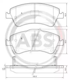 Гальмівні колодки пер. Toyota Auris 07-12 (bosch) (150,8x62,5x19,5)