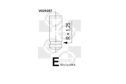 Клапан впуск. Opel Combo/Astra F/Corsa A 1.2/1.4i -05