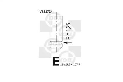 Клапан EX Renault 1.4/1.6 16V K4J750/K4M700 28X5.5X107.7