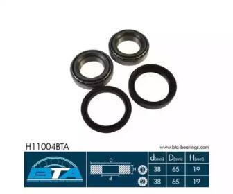 Комплект підшипника колеса передн Лів/Прав (38x65x19) NISSAN ALMERA I, CHERRY III, PRAIRIE, SUNNY I 1.5-2.0 03.82-05.00