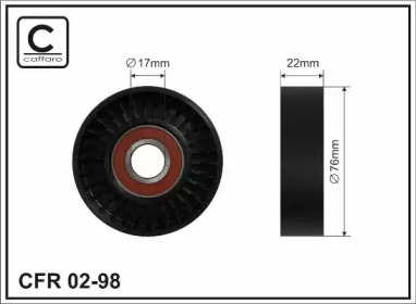 76x17x22 Ролик паска приводного Opel Astra G X1,4-1,8XE4
