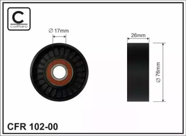 76x17x26 Ролик паска приводного DB CLK, CLS, C, E, S, Sprinter 230-500 06.04-