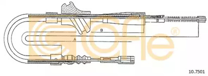 Трос ручного гальма зад. Л Audi 80/90 78-88 (барабанні гальма) 1195/415
