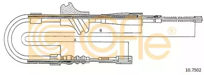 Трос ручного гальма зад. П Audi 80/90 78-88 (барабанні гальма) 1150/415
