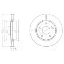 Комплект гальмівних дисків (2 шт) передн Лів/Прав CHRYSLER GRAND VOYAGER V, TOWN & COUNTRY, VOYAGER V DODGE JOURNEY FIAT FREEMONT VW ROUTAN 2.0D-4.0 10.07-
