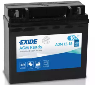 Акумулятор 18Ah-12v Exide AGM (180х75х165),R,EN250