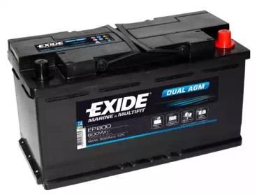 Акумулятор EXIDE 12В 95Агод./850А DUAL AGM  MARINE/RV (R+ стандартні клеми) 353x175x190 B13 - монтажний фланець 10.5мм (agm)