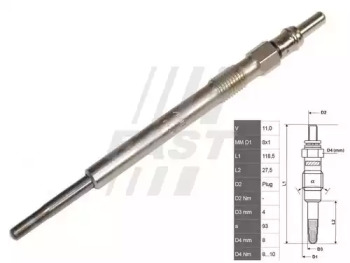 Свiчка розжарювання Fiat, Lancia, Opel 1.3JTD