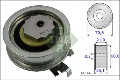 Натяжний ролик ременя ГРМ VW 04C 109479 G (Вир-во INA)