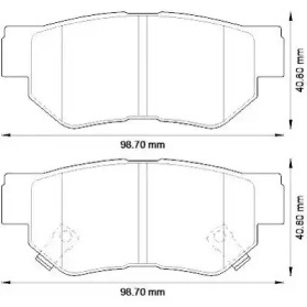 Гальмівні колодки зад. Hyundai Getz/Santa FE/Tucson 01- (mando)