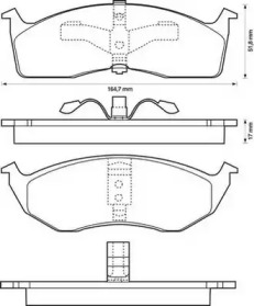 Гальмівні колодки передні Dodge Caravan, Intrepid, Nepn / Chrysler Voyager