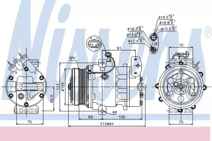 NISSENS OPEL Компресор кондиціонера ASTRA G 98-