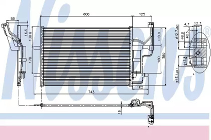 Конденсатор кондиціонера MAZDA 3 (BK) (03-)/5 (CR) (05-) (вир-во Nissens)
