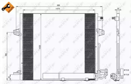 Конденсатор кондиціонера MERCEDES GL320 (X164) 06-(вир-во NRF)
