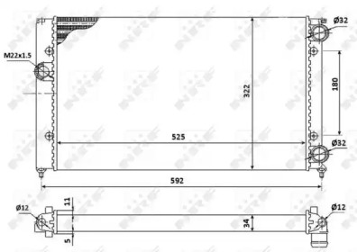 Радіатор охолодження VW Golf/Vento 1.8 91-98