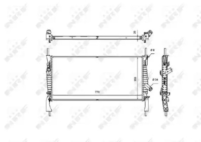 Радіатор охолодження (MT) (+AC) FORD TRANSIT, TRANSIT TOURNEO 2.2D-2.4D 04.06-