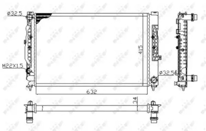 Радіатор охолодження двигуна, VW Passat, Audi A6 2.4-2,8