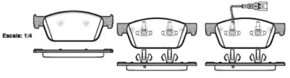REMSA VW гальмів.колодки передн з датчик.T5 03-