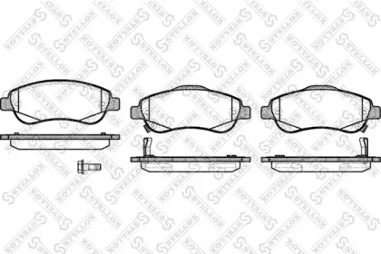 Колодки гальмівні дискові передні з пластинами STELLOX HONDA CR-V (RE) 10/2006-, HONDA CR-V IV (RE_) 1.6 I-DTEC 4WD, 2.0 AWD 01/2012 -