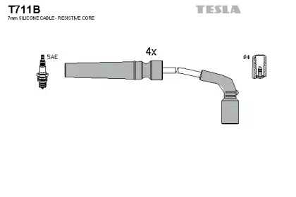 Провід свічковий Ланос 1,6/Нексія/Авео 16 кл (силікон) Tesla