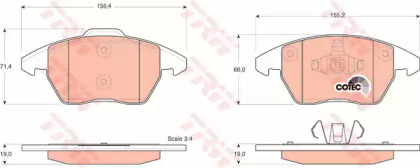 Гальмівні колодки пер. Citroen C4/Peugeot 207/208/307/308/Jetta IV 07-