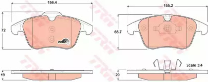 Гальмiвнi колодки дисковi Ford Mondeo/Galaxy/S-Max/Volvo XC70/V70/S80 07-16/V60/S60