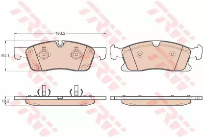 Гальмiвнi колодки дисковi MB M/GLE/GL/GLS-class (W166/X166) 11-19/Jeep Grand Cherokee-