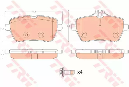 Гальмiвнi колодки дисковi MB S-class (W222/C217) 13-
