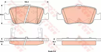 Колодка гальм. диск. TOYOTA AURIS, COROLLA задн. (вир-во TRW)