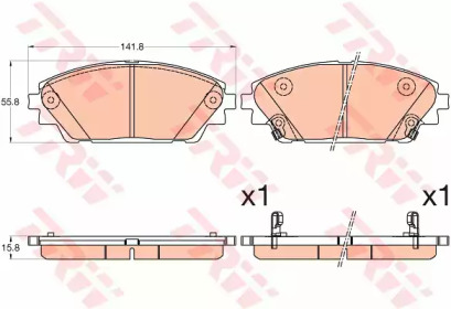 Колодка гальм. диск. Mazda3 1.5/2.0/2.2 13 передня. (вир-во TRW)