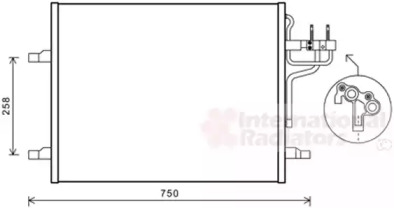 Конденсор кондиціонера Ford Kuga 02/08- ALL (Van Wezel)
