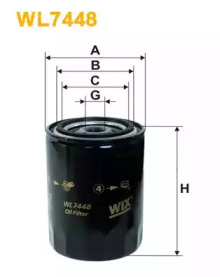 Фільтр масляний двигуна WL7448/OP526/6 (вир-во WIX-FILTERS)